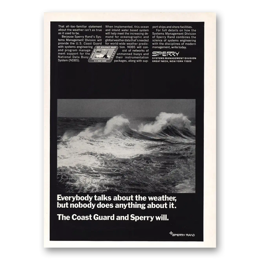 1969 National Data Buoy System Everybody Talks About the Weather Coast Guard Vintage Magazine Print Ad