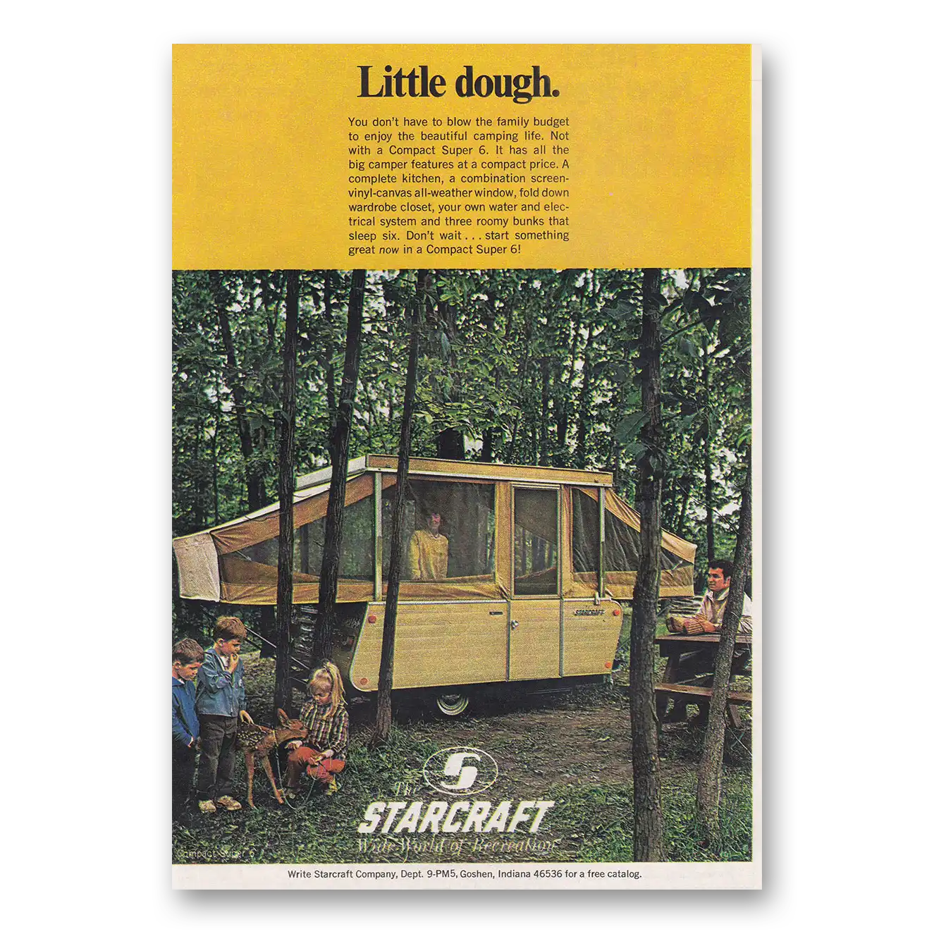 1969 Starcraft Campers Camper Little Dough Vintage Magazine Print Ad