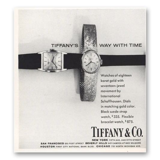 1969 Tiffany & Co Way With Time Vintage Magazine Print Ad