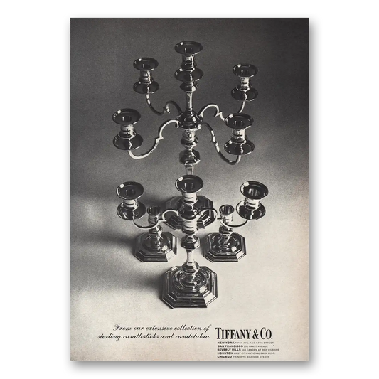 1969 Tiffany & Co Candlesticks Candelabra Vintage Magazine Print Ad