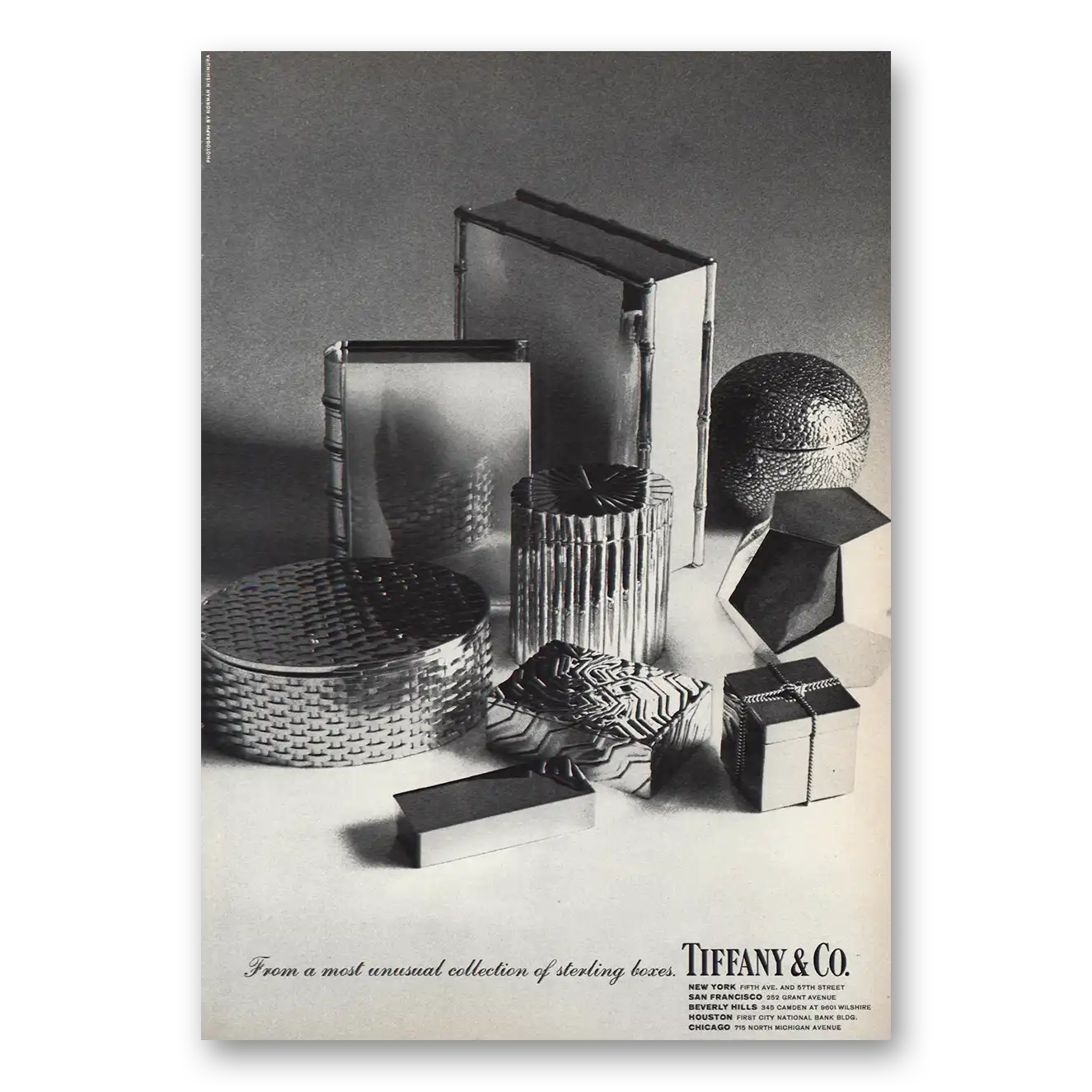 1969 Tiffany & Co Sterling Boxes Vintage Magazine Print Ad