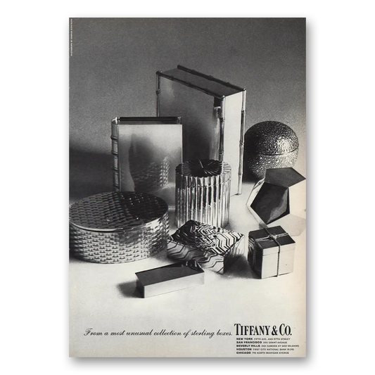 1969 Tiffany & Co Sterling Boxes Vintage Magazine Print Ad