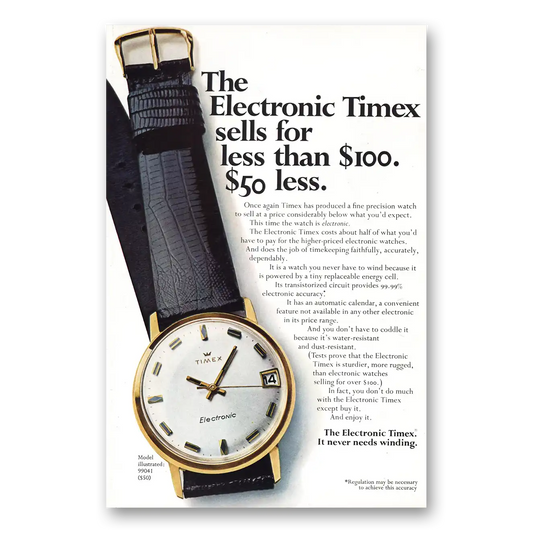 1969 Timex Watch Electronic Timex Vintage Magazine Print Ad