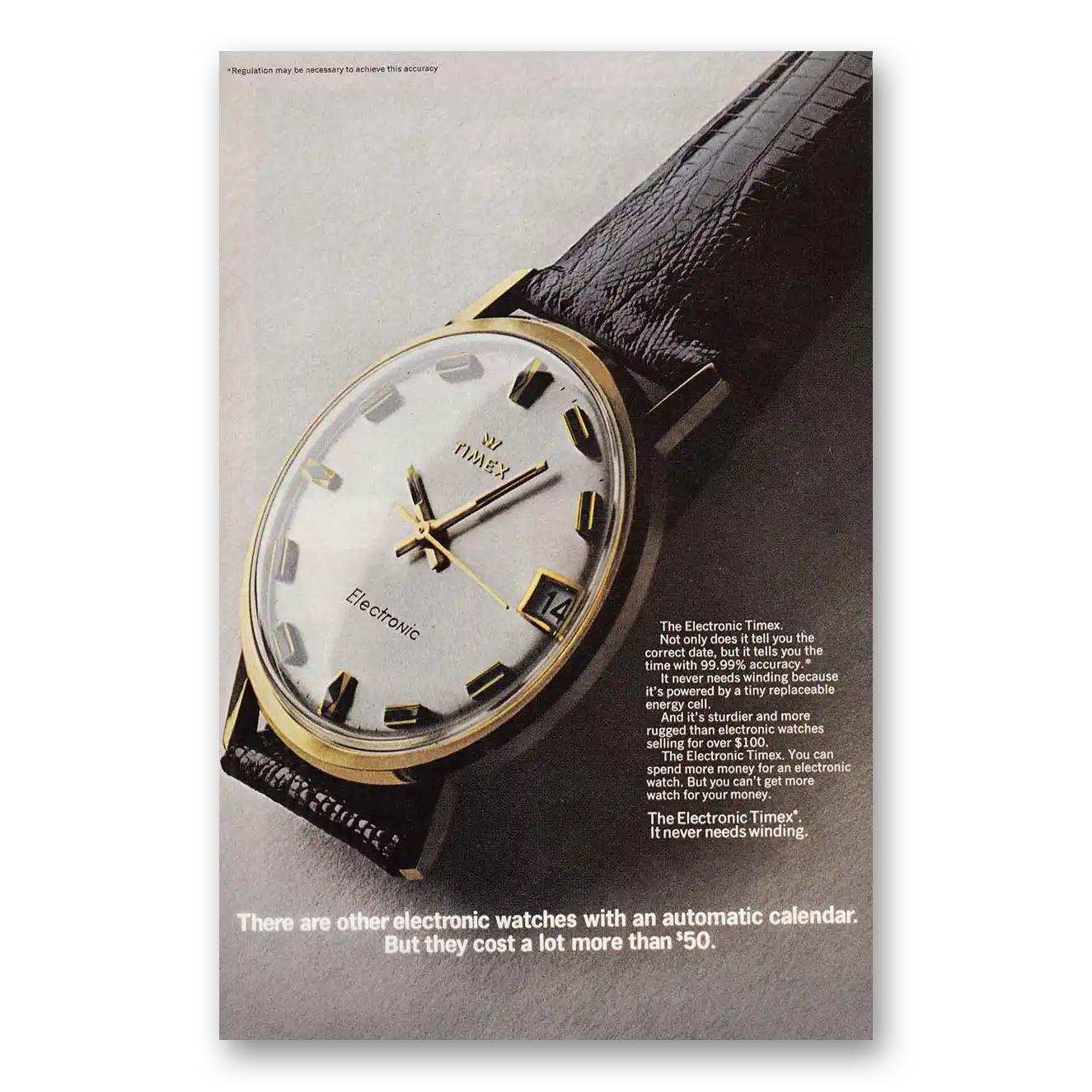 1969 Timex Watch Automatic Calendar Vintage Magazine Print Ad