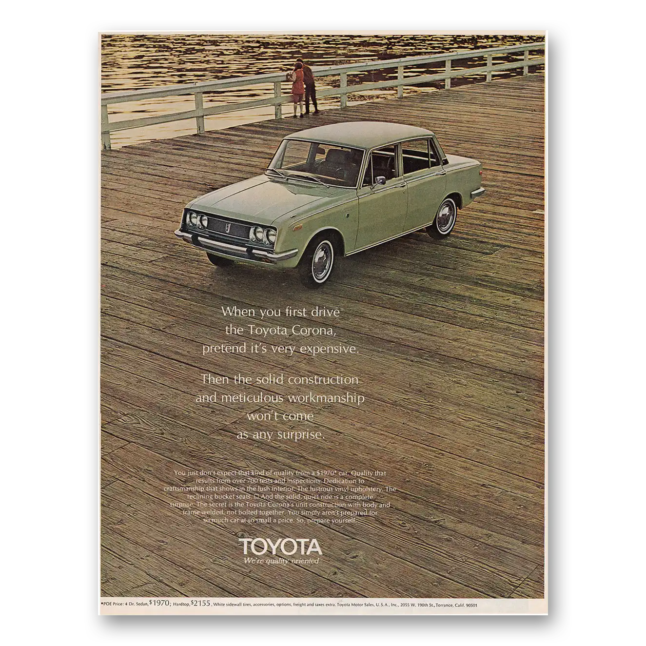 1969 Toyota Corona When You First Drive Vintage Magazine Print Ad