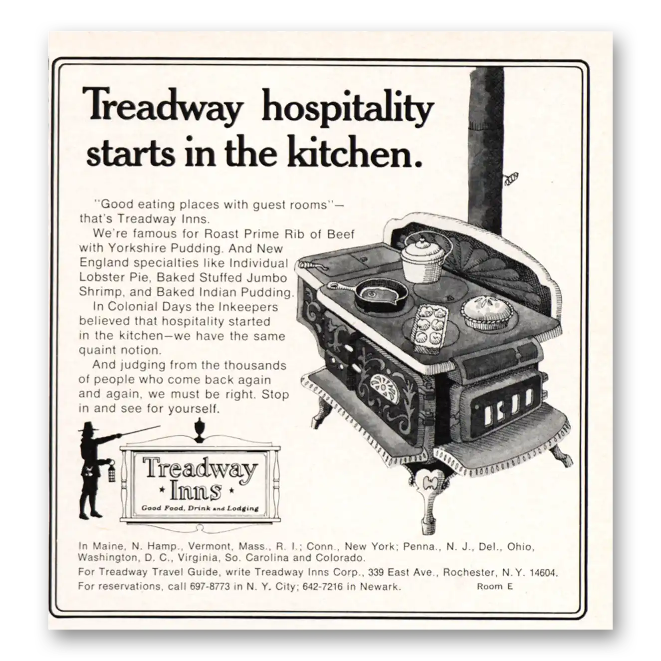 1969 Treadway Inn Hospitality Starts In the Kitchen Vintage Magazine Print Ad