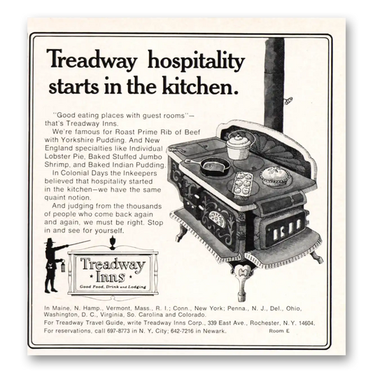 1969 Treadway Inn Hospitality Starts In the Kitchen Vintage Magazine Print Ad