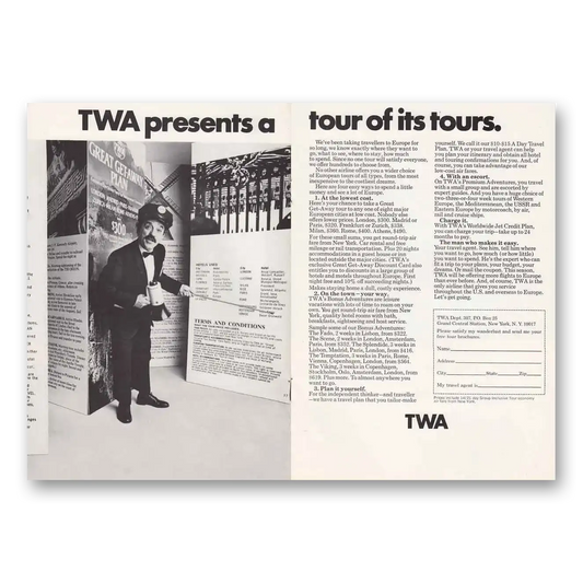 1969 TWA Airlines Tour of Its Tours Vintage Magazine Print Ad