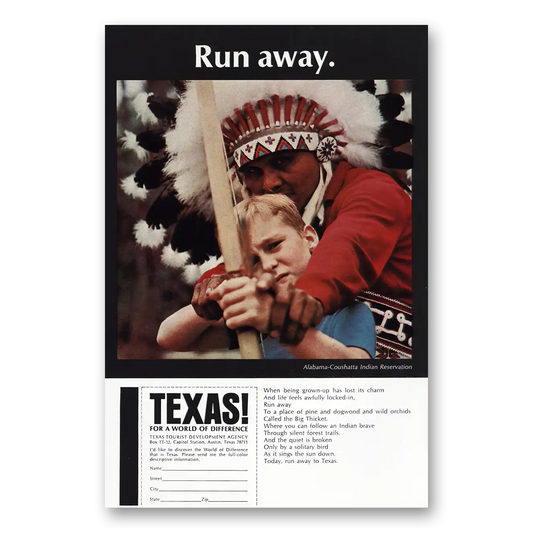 1969 Texas Run Away Vintage Magazine Print Ad