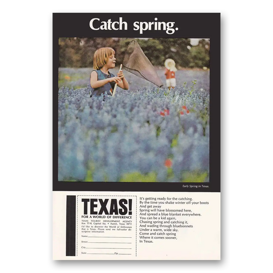 1969 Texas Catch Spring Vintage Magazine Print Ad