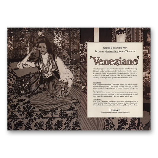 1969 Ultima II Veneziano Barefoot Contessa Look Vintage Magazine Print Ad