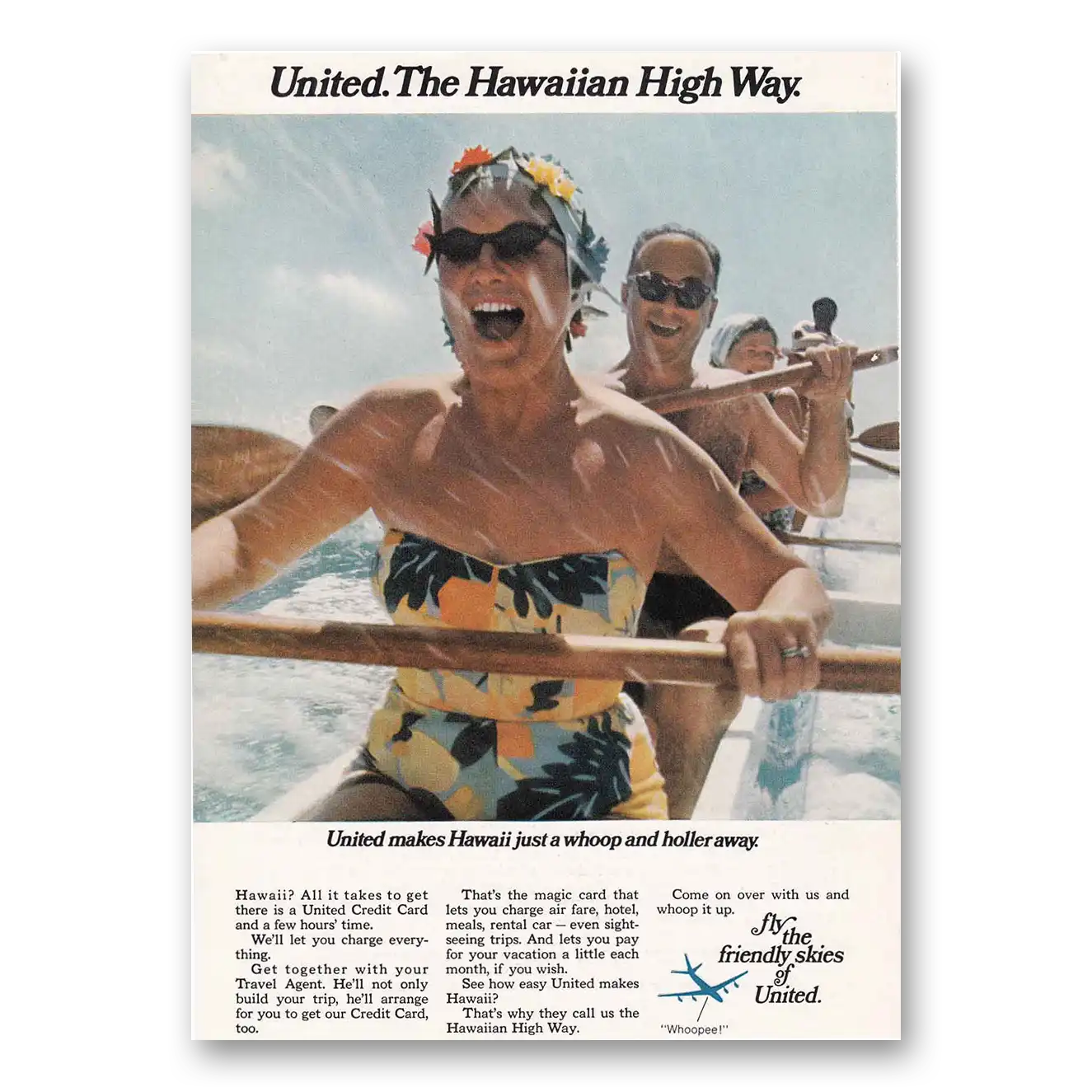 1969 United Airlines Hawaiian High Way. Vintage Magazine Print Ad