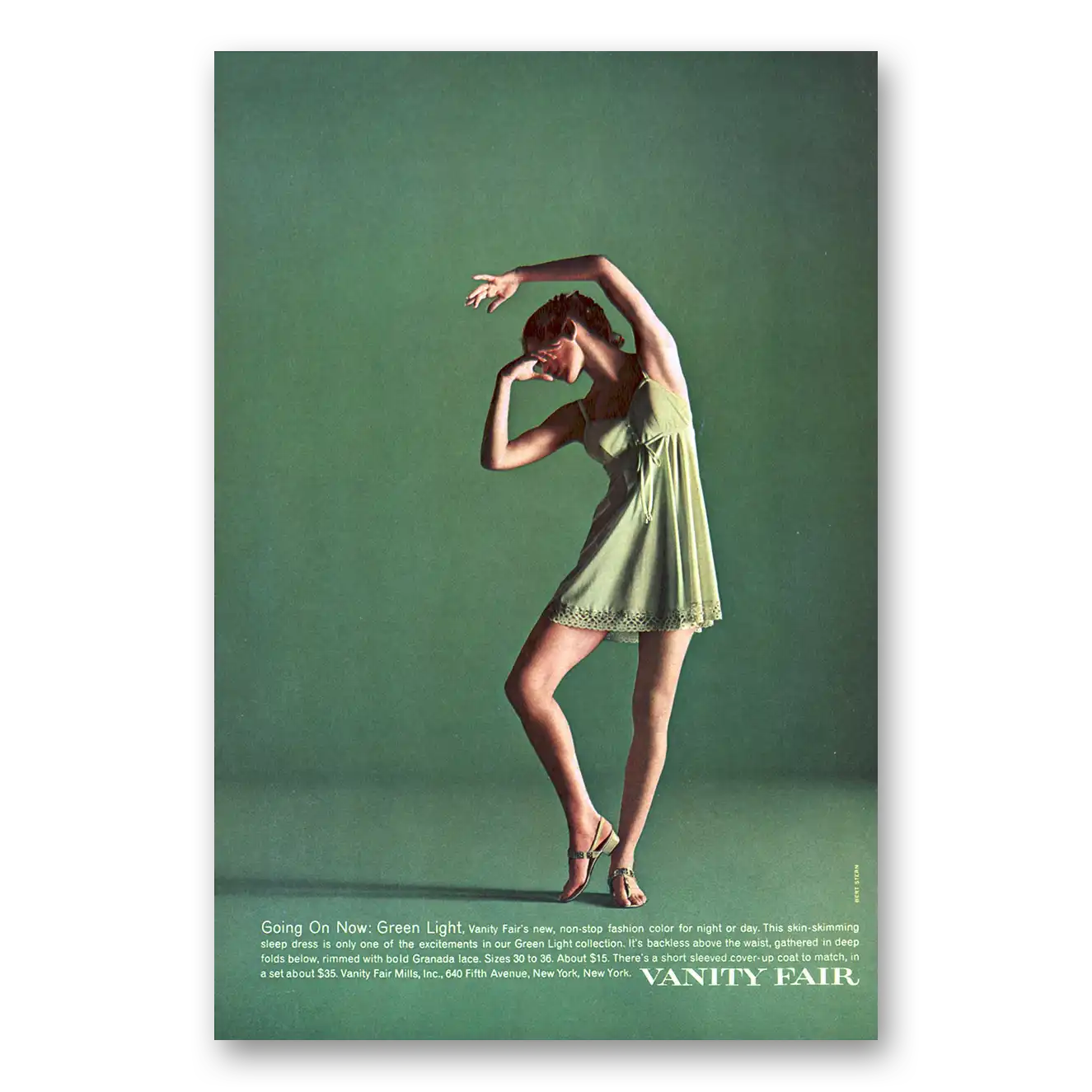 1969 Vanity Fair Undergarments Going On Now Green Light Vintage Magazine Print Ad