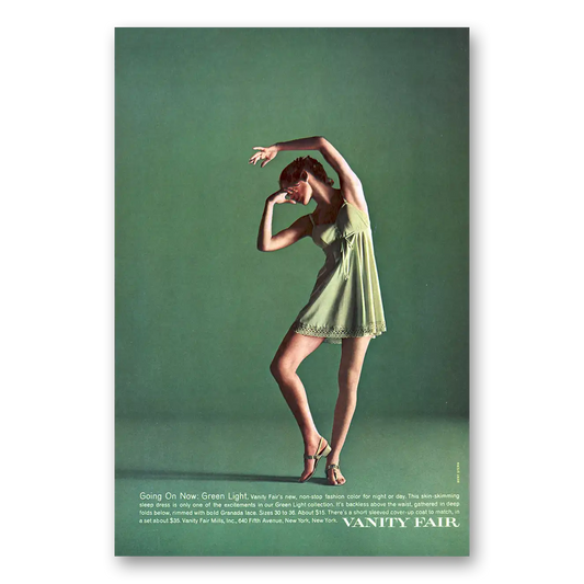 1969 Vanity Fair Undergarments Going On Now Green Light Vintage Magazine Print Ad