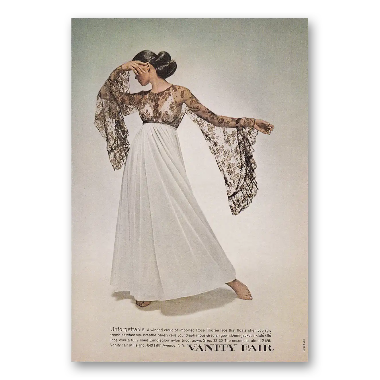 1969 Vanity Fair Fashion Unforgettable A Winged Cloud Vintage Magazine Print Ad