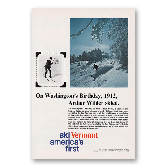 1969 Vermont Arthur Wilder Skied Vintage Magazine Print Ad