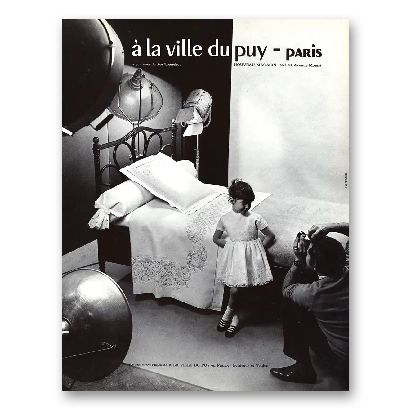 1969 La Ville du Puy Linens Paris French Vintage Magazine Print Ad