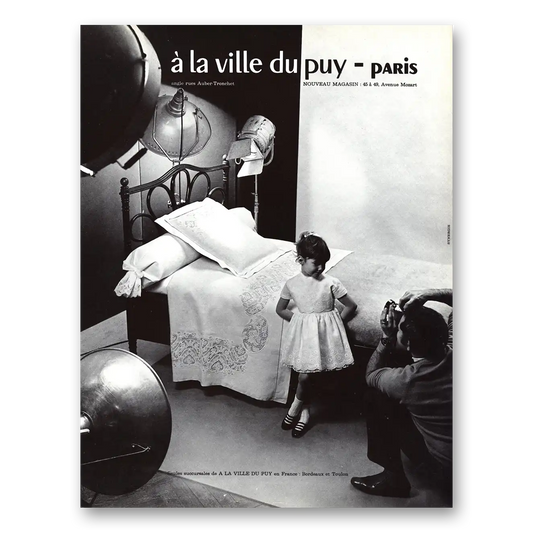 1969 La Ville du Puy Linens Paris French Vintage Magazine Print Ad