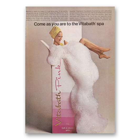 1969 Vitabath Pink Come As You Are Vintage Magazine Print Ad