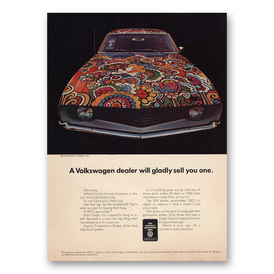 1969 Volkswagen Dealer Will Gladly Sell You One Vintage Magazine Print Ad