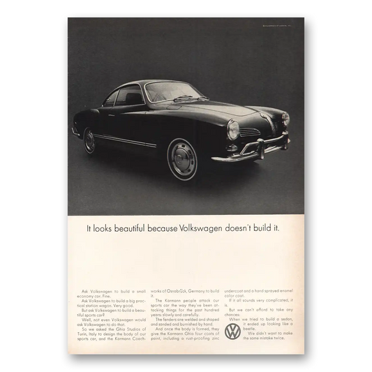 1969 Karmann Ghia Looks Beautiful Because Vintage Magazine Print Ad