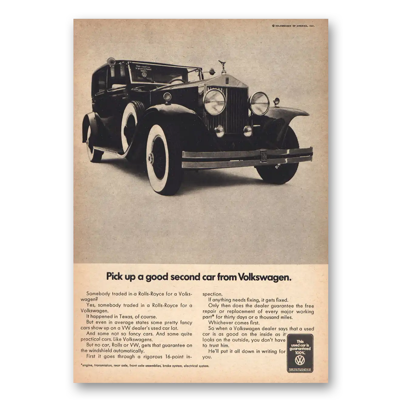 1969 Volkswagen Pick Up Good Second Car Vintage Magazine Print Ad