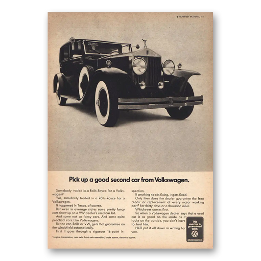 1969 Volkswagen Pick Up Good Second Car Vintage Magazine Print Ad