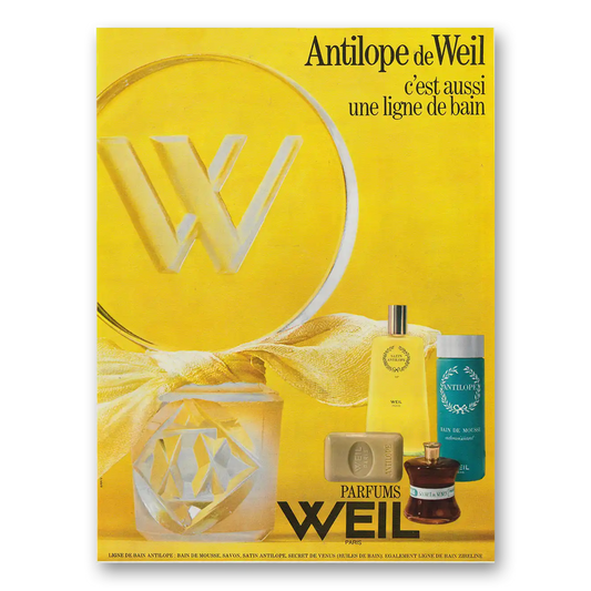 1969 Antilope de Weil Perfume France Vintage Magazine Print Ad