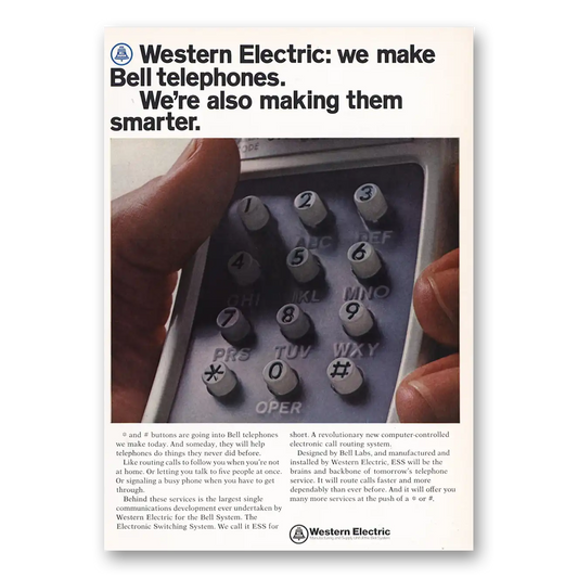 1969 Western Electric We Make Bell Telephones Making Them Smarter Vintage Magazine Print Ad