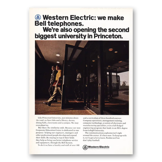 1969 Western Electric Second Biggest University Princeton Vintage Magazine Print Ad