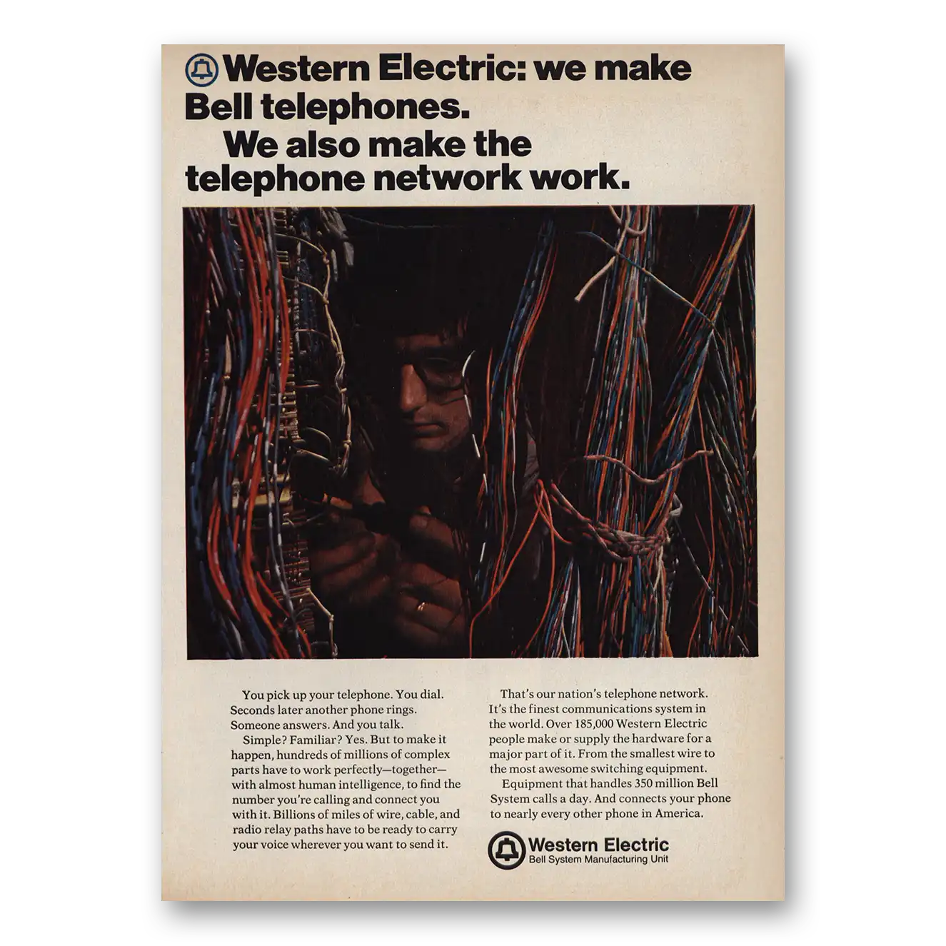 1969 Western Electric We Make Bell Telephones Vintage Magazine Print Ad