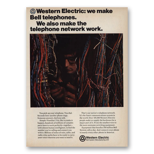 1969 Western Electric We Make Bell Telephones Vintage Magazine Print Ad