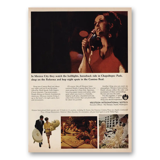 1969 Western International Hotels Mexico City Watch Bullfighs Vintage Magazine Print Ad