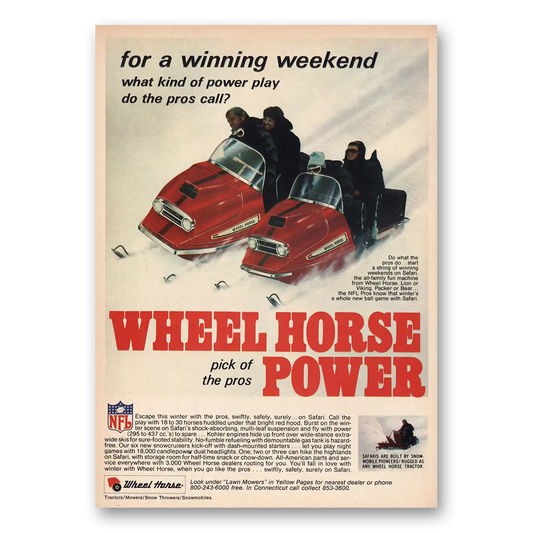 1969 Wheel Horse Winning Weekend Vintage Magazine Print Ad