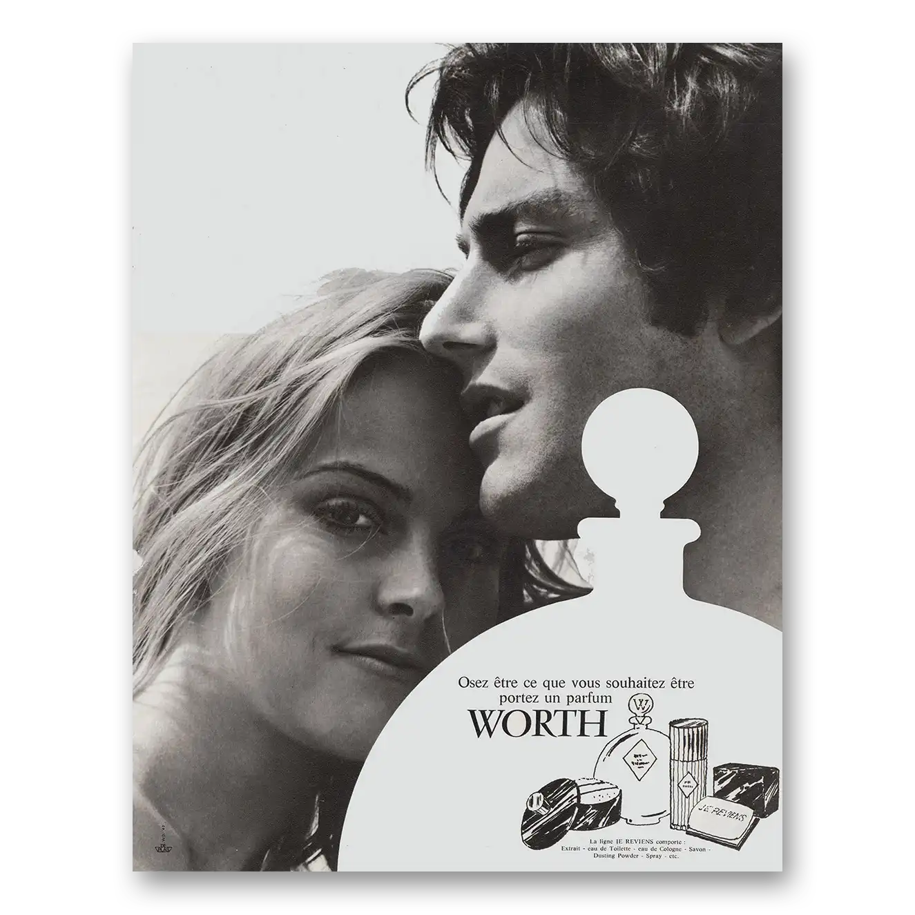 1969 Worth Perfume France Vintage Magazine Print Ad