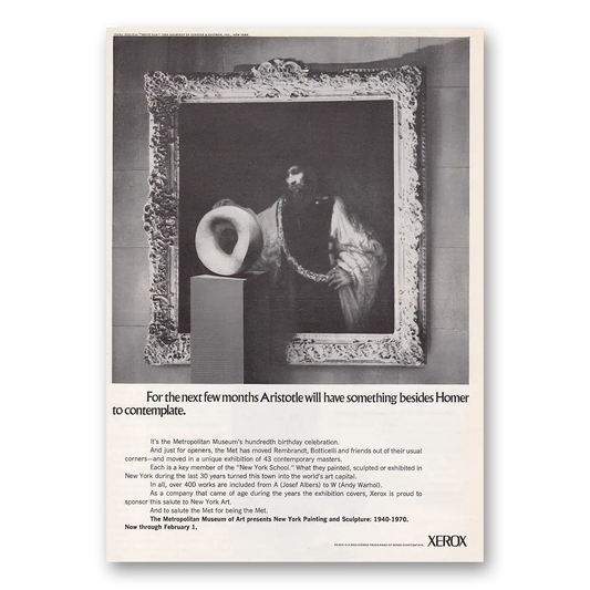 1969 Xerox Aristotle Will Have Something Besides Homer to Contemplate Vintage Magazine Print Ad