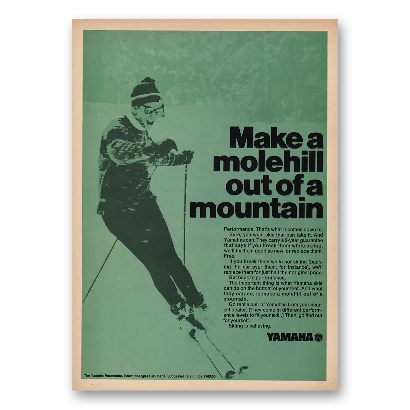 1969 Yamaha Molehill Out Of Mountain Vintage Magazine Print Ad