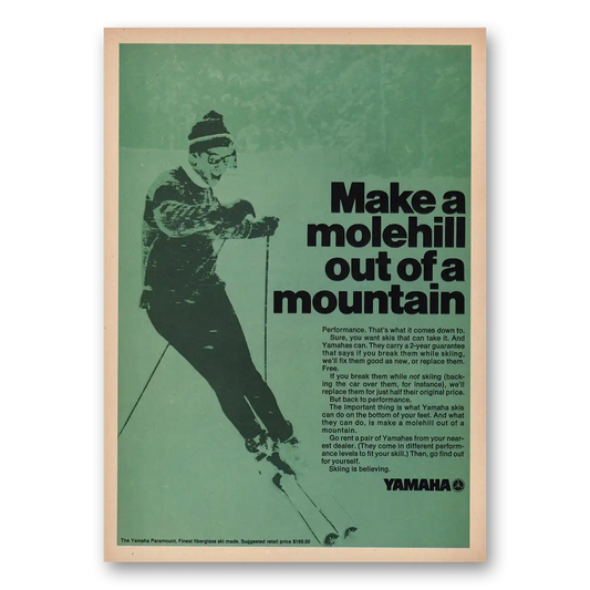 1969 Yamaha Molehill Out Of Mountain Vintage Magazine Print Ad