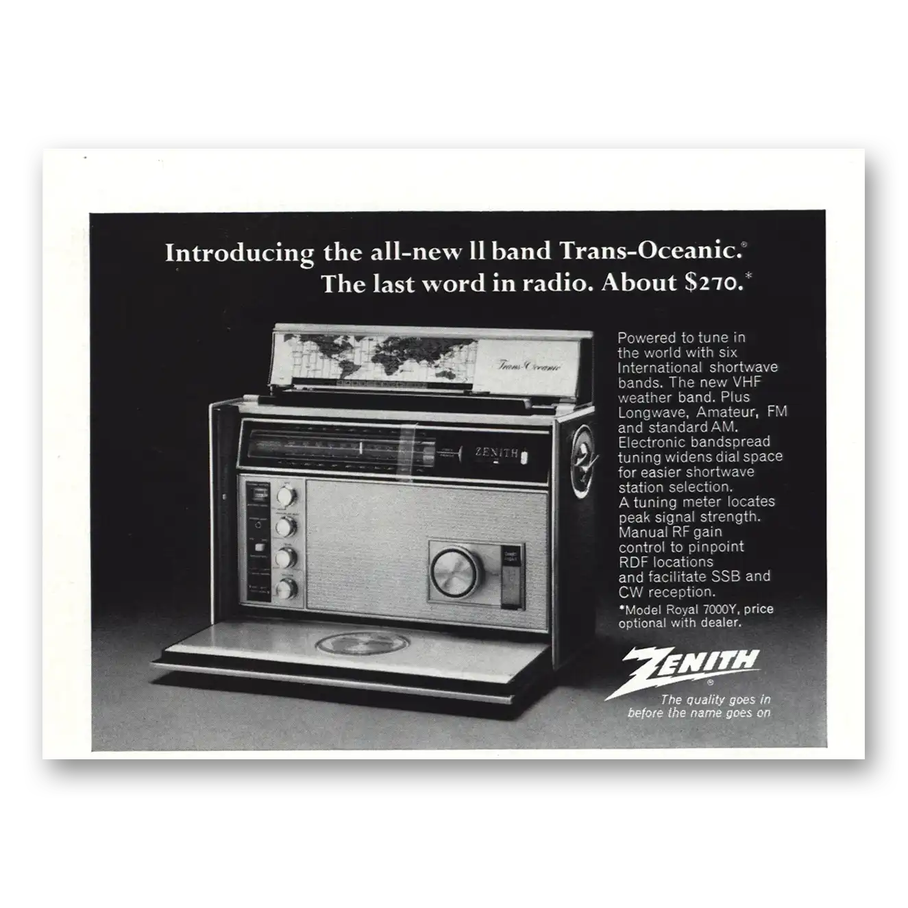 1969 Zenith Radio Last Word in Radio Vintage Magazine Print Ad