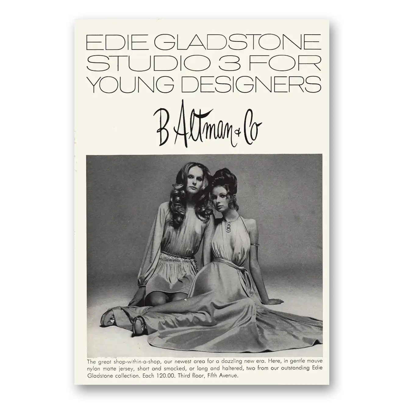 1970 B Altman Edie Gladstone Vintage Magazine Print Ad