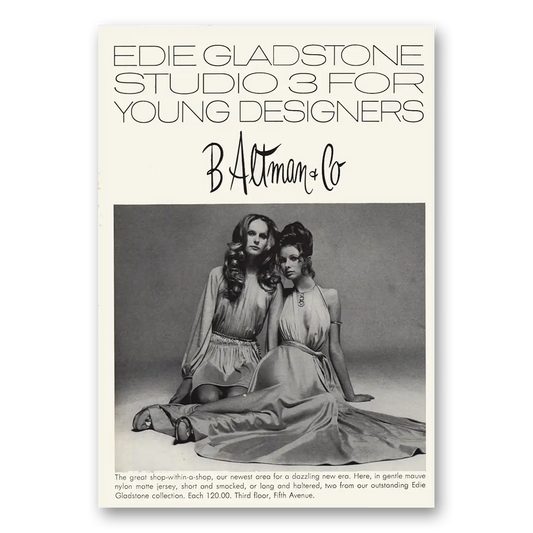 1970 B Altman Edie Gladstone Vintage Magazine Print Ad