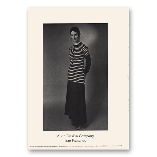 1970 Alvin Duskin San Francisco Striped Vintage Magazine Print Ad