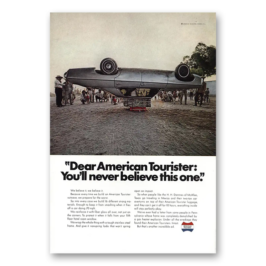 1970 American Tourister Luggage Never Believe This One Vintage Magazine Print Ad