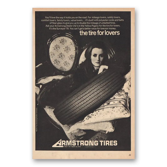 1970 Armstrong Tires The Tire for Lovers Vintage Magazine Print Ad