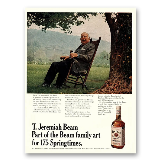 1970 Jim Beam T Jeremiah Beam Part of the Beam Family Vintage Magazine Print Ad