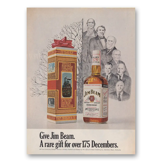 1970 Jim Beam Rare Gift for Over 175 Decembers Vintage Magazine Print Ad