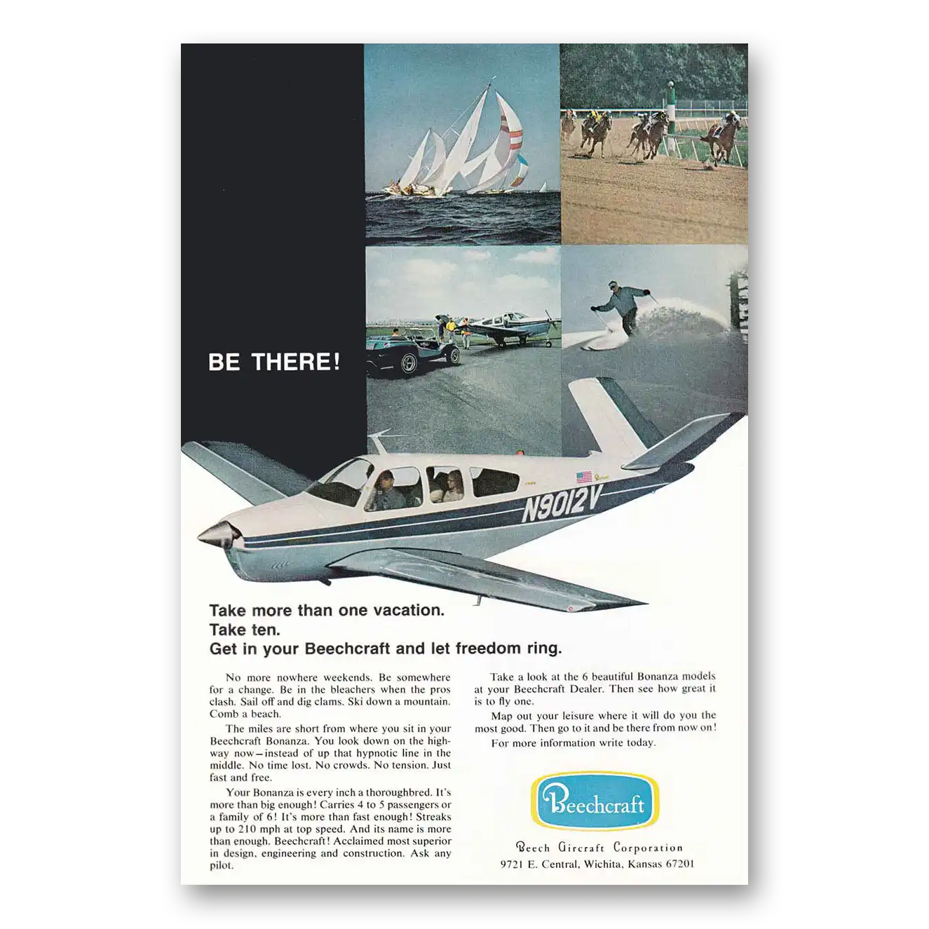 1970 Beechcraft Bonanza Be There More Than One Vacation Vintage Magazine Print Ad