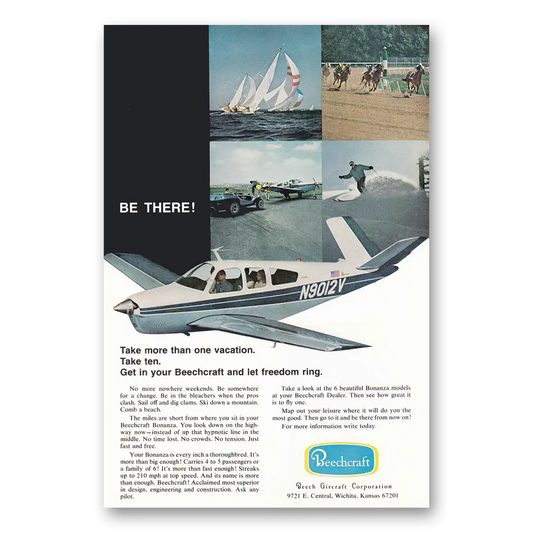 1970 Beechcraft Bonanza Be There More Than One Vacation Vintage Magazine Print Ad