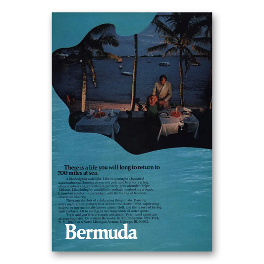 1970 Bermuda Life You Will Long to Return Vintage Magazine Print Ad