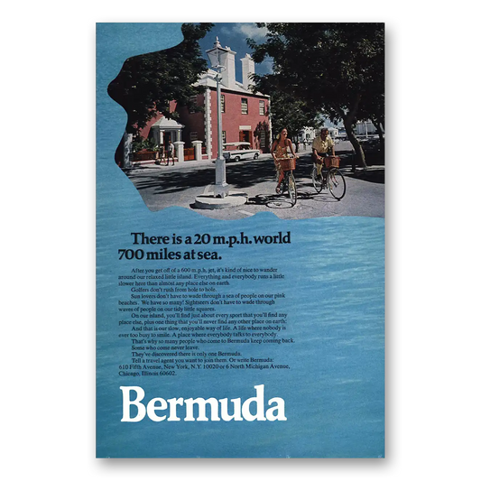 1970 Bermuda 20mph World Vintage Magazine Print Ad